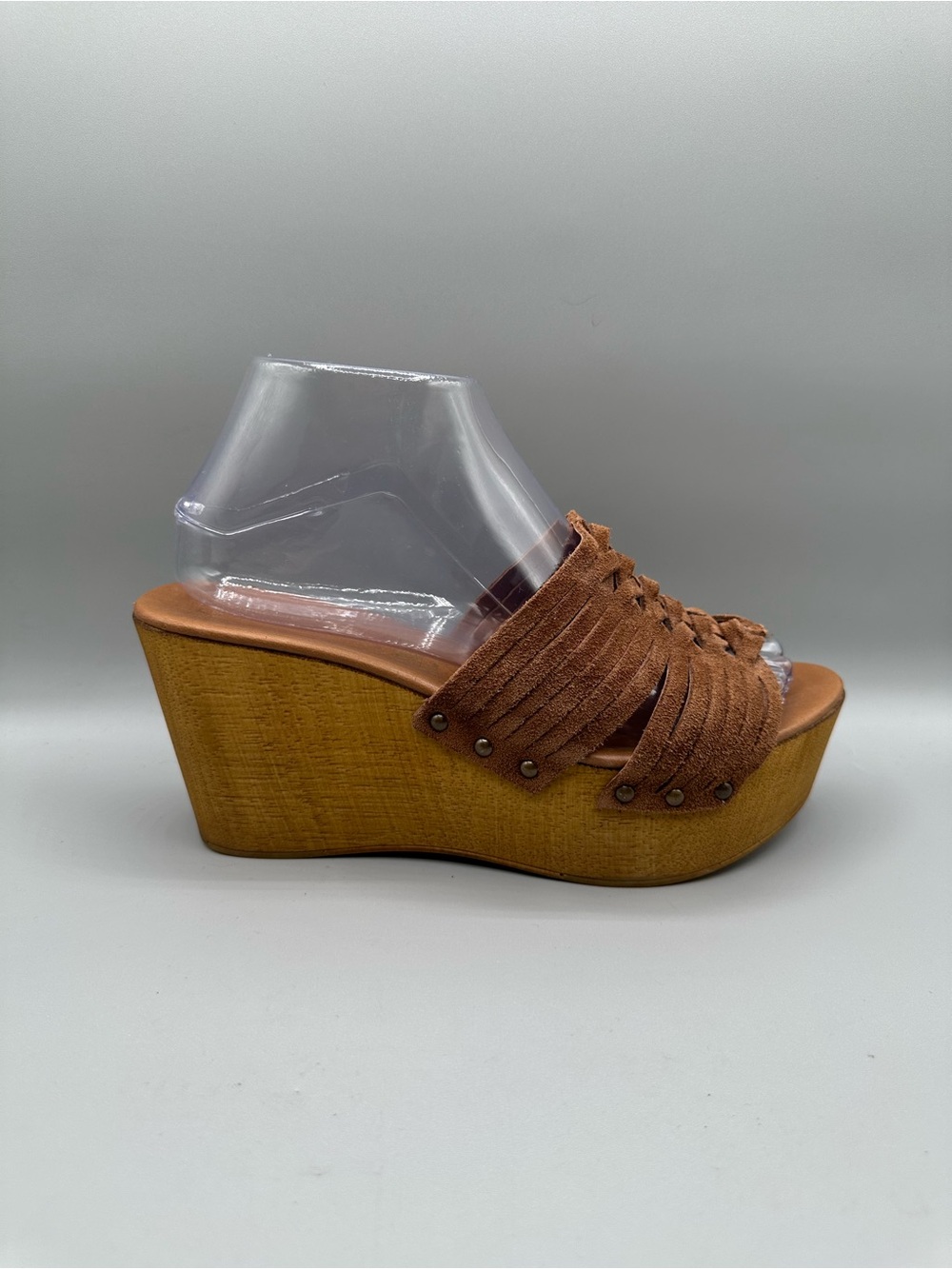 Seychelles Woven Strap Leather Platform Sandals Women 8 Brown